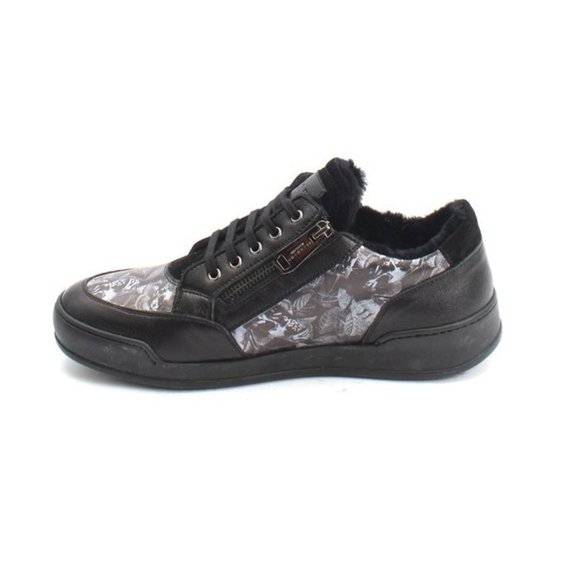 Italian Richmond 7582 Black Leather Suede Fur Lace-Up Zip-Up Sneaker Boot main image 5